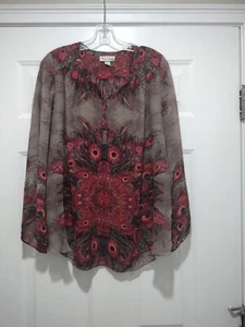 Nicole Richie For Impulse Floral Blouse Size Medium - Picture 1 of 5