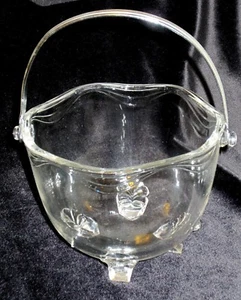 Fostoria Crystal Ice Bucket Coronet Pattern Metal Handle Vintage Elegant Glass - Picture 1 of 4