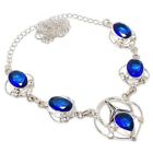 Blue Tanzanite Gemstone Handmade 925 Sterling Silver Jewelry Necklace Size 18