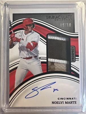 2023 Panini Immaculate Collection Noelvi Marte AUTO Jersey Patch RPA RC #9/10 - Image 1 of 2