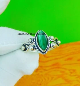 Malachite Gemstone 925 sterling silver handmade Gift ring US size 5 to 13 - Picture 1 of 4