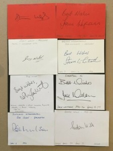 Signed card by the late RHYS WILMOT the ARSENAL footballer.