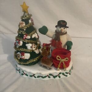 Avon A Wonderful Countdown To Christmas Talking Snowman Tree 11 ORNAMENTS - READ