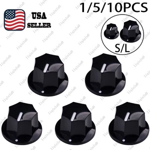 1/5/10 piezas perilla de guitarra heptágono negro 6 mm control volumen tono perillas para bajo jazz - Imagen 1 de 12
