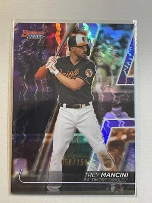 Trey Mancini 2020 Bowman's Best Purple Refractor #ed /250 Orioles #58 - Image 1 of 2