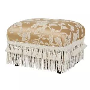 Jennifer Taylor Decorative Footstool 12"x10"x15" Gold Floral w/ 200lb Capacity - Picture 1 of 8