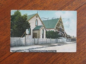 The Baptist Church, Footscray - 1908 vintage postcard, stamped - Picture 1 of 2