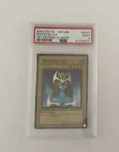 YuGiOh Mystical Elf 1. Auflage LOB-E050 PSA9 blaue Augen weißer Drache 2002 - Bild 1 von 1