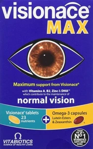 Vitabiotics Visionace MAX - 56 (28 Visionace Tablets + 28 Omega 3 Capsules) - Picture 1 of 6