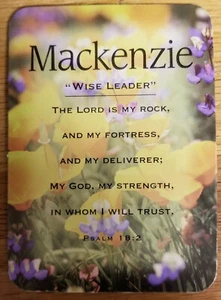 Mackenzie "Wise Leader" Keepsake Name Card - Confirmation Graduation Birthday - Picture 1 of 1