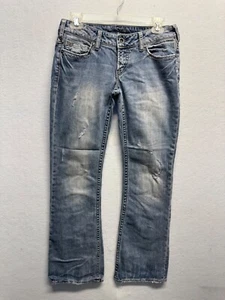 Silver Jeans Co. Womens Distressed Straight-Leg Denim Jeans Size 31 - Picture 1 of 14
