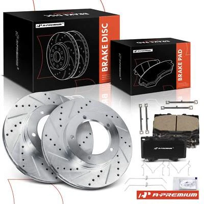 Rotor de freno perforado + pastilla de freno delantera de cerámica para Toyota Land Cruiser Lexus LX470 Foto 1 de 4