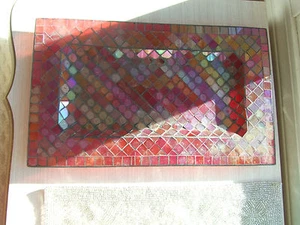 Bandeja de vidrio con plomo, increíbles bloques de color, perfecto para exhibir joyas en - Imagen 1 de 3