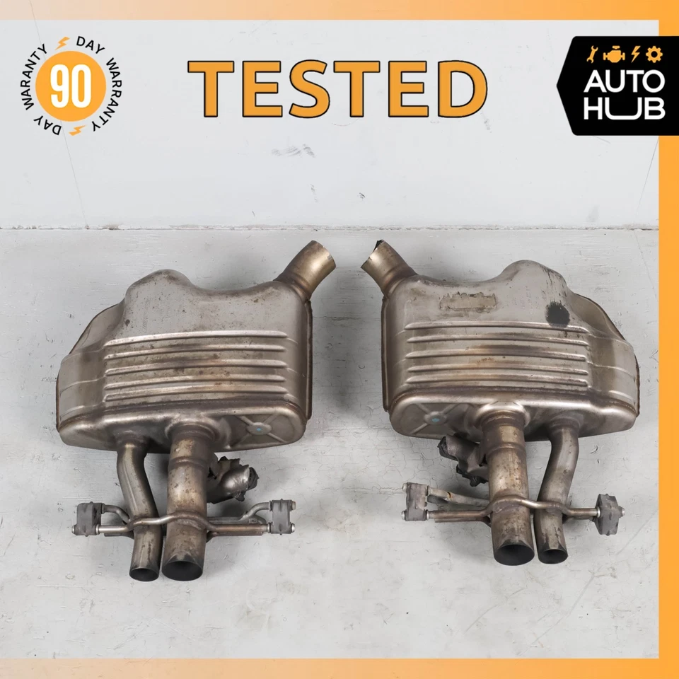 Комплект оригинальных правых и левых глушителей для выхлопной системы седана Mercedes W222 S63 AMG M157 14–17 годов выпуска - Изображение 1 из 4