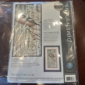 SU25 NEW DIMENSIONS "LOVE BIRDS" #70-35277 COUNT CROSS STITCH KIT - Bild 1 von 3