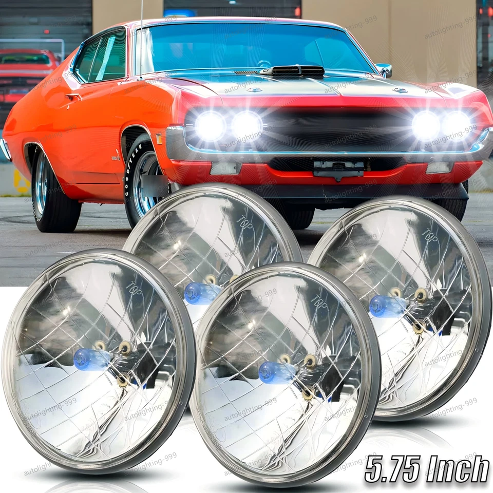 4 фары дальнего/ближнего света 5-3/4 дюйма 5,75 дюйма для Ford LTD Thunderbird Torino - Изображение 1 из 4