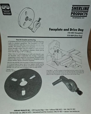 Placa frontal de husillo Sherline Torno Molino Indexador 3/4-16 4007 + Portabrocas Drive Dog 4009 Foto 1 de 2