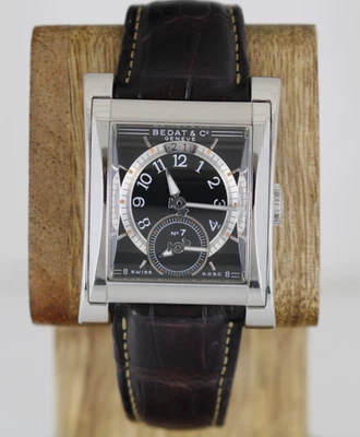 Bedat & Co Geneve No.7 fuso horário duplo 32mmx34mm mostrador preto relógio automático 787 - Imagem 1 de 4
