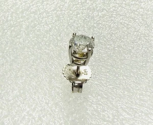 Platinum .5 Ct. Natural Diamond (I2) Single Stud Earring (Silver Butterfly Back) - Picture 1 of 5