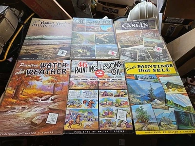 Lot of 12 Walter T Foster Vintage Art Instruction Books Painting Drawing Guides - Image 1 of 2