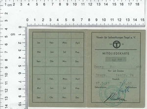 Alte Mitgliedskarte Verein für Leibesübungen Tegel e.V. Berlin 1962 - Picture 1 of 2