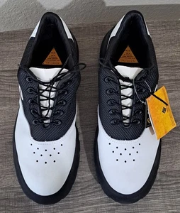 Zapatos de golf Oakley Overdrive negros blancos punta lisa con cordones para hombre 11,5 vintage - Imagen 1 de 10