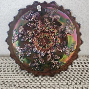 Fenton Signed Milestone Collection Plattter Holly Carnival Glass #553 Of 1750 - Picture 1 of 8