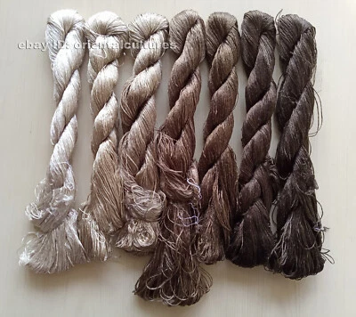 7bundles 100%natural mulberry silk,hand-dyed suzhou embroidery silk floss/thread - Image 1 of 4