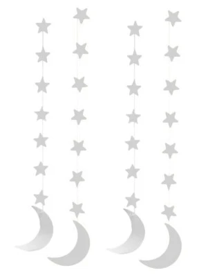 Luna Media Luna Plateada Colgante Eid Islámica Decoración de Vacaciones (Paquete de 4) Foto 1 de 2