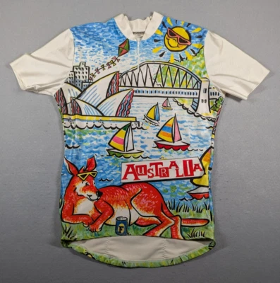 Camiseta deportiva de ciclismo vintage de Australia talla grande blanca AOP Kangaroo Fosters Foto 1 de 4