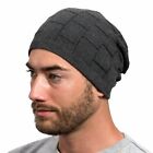 Slouchy Checkered Beanie for Men and Women, Cotton, Comfortable, All Season Wear