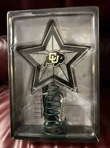 University of Colorado Buffaloes Art Glass Tree Topper 11.25" H Metal New In Box - Picture 1 of 5