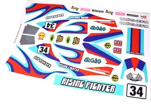 Pegatinas de vinilo retro de coche de carreras librea azul se adaptan a Tamiya Rising Fighter buggy de R/C - Imagen 1 de 1