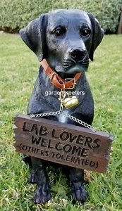 BLACK LAB STATUE BLACK LABRADOR FIGURINE - Picture 1 of 5