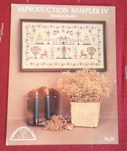Reproduction Sampler IV "Strawberry Border" Cross Stitch Leaflets - Picture 1 of 2