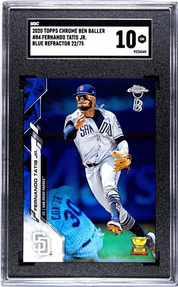 2020 Topps Chrome Ben Baller FERNANDO TATIS JR Blue 22/75 SGC 10 Padres #84 Cup - Image 1 of 2