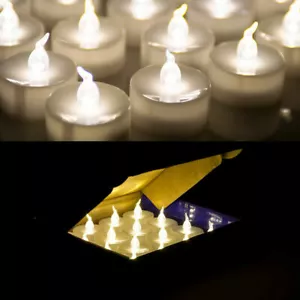 24Pcs LED Tea Light Candle Flameless Flicker Lamp Church Christmas Decor Battery - Picture 1 of 12