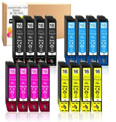 MARKENLOS 16x Cartuchos de impresora compatibles con Epson WorkForce WF-2010W WF-2510WF