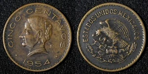 México Bronce 1954 5 Centavos KM# 424 (27 925) - Imagen 1 de 3
