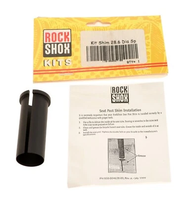RockShox Seatpost Shim 27.2mm to 28.6mm Black 75mm NEW in Packaging NOS