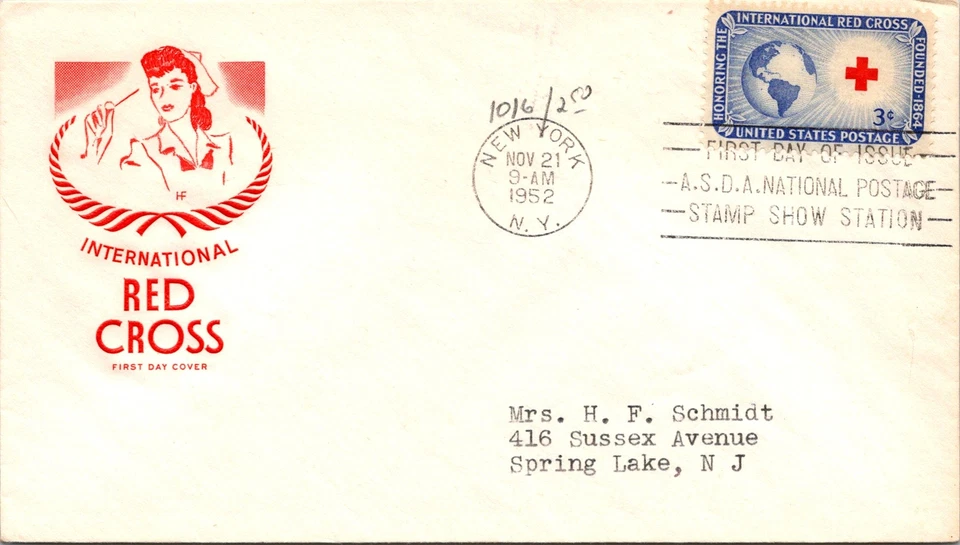 FDC 1952 - International Red Cross - New York, NY - F33506 - Image 1 of 2