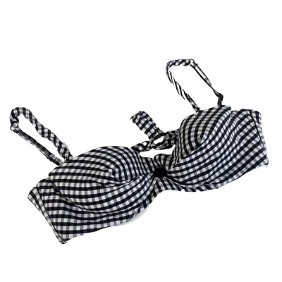 Coco Rave Mini Me Plaid Molded U-Wire Bikini Top Womens XL 38C Swimwear Gingham - Image 1 of 4