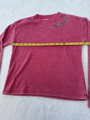 Blusa vintage Havana feminina manga longa rosa tamanho médio 10-12 - Imagem 1 de 4