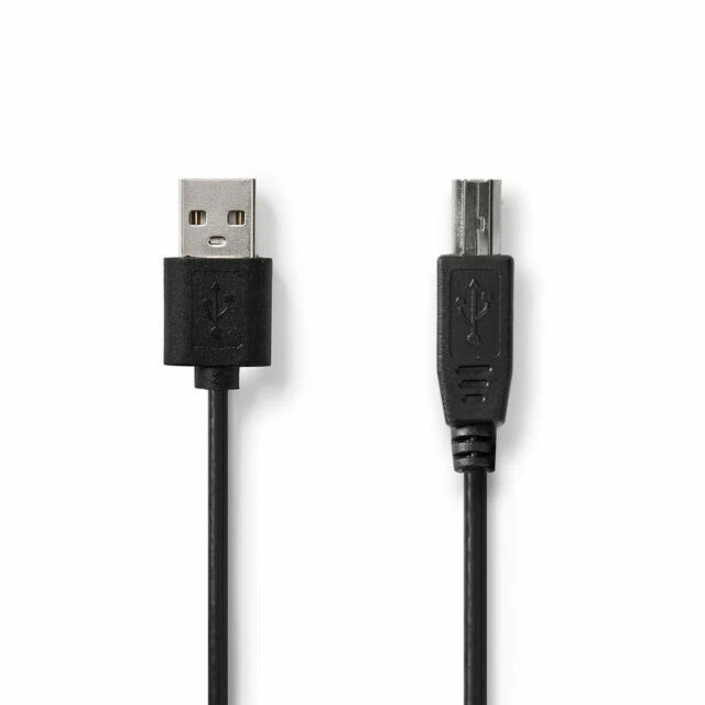 Nedis 2m Câble USB 2.0 A Mâle vers B Mâle - Noir (CCGT60100BK20)