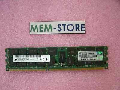 708641-B21 712383-081 16GB PC3-14900 DDR3-1866 RDIMM Memory HP Proliant Approved - Image 1 of 3