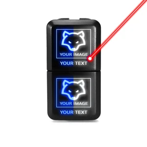 Create Your Own Dual LED Switch For Toyota Vehicles - Blue/White - 39mm x 21mm - Picture 1 of 6