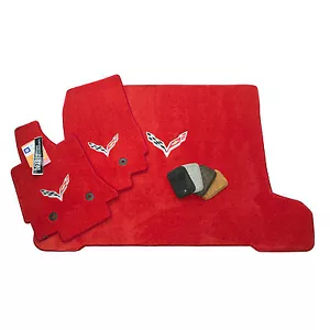 NEW Chevrolet Corvette C7 Floor Mats & Cargo Mat Adrenaline Red Premium INSTOCK - Foto 1 di 6