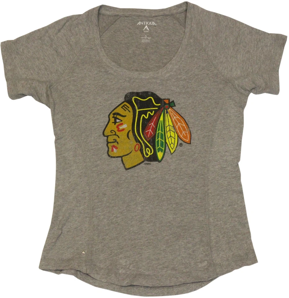Camiseta gris jaspeado Chicago Blackhawks Pep para dama Foto 1 de 1