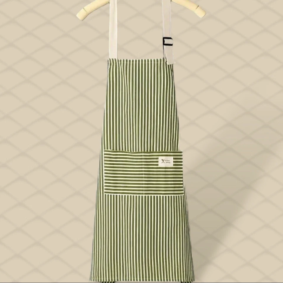 Apron Unisex Cook BBQ Full-Size 2-Pockets Tie-Waist Adjustable-Neck Bib - Image 1 of 4