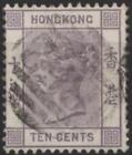 Hong Kong 1882-96 Queen Victoria 10c dull mauve, wmk crown CA, used